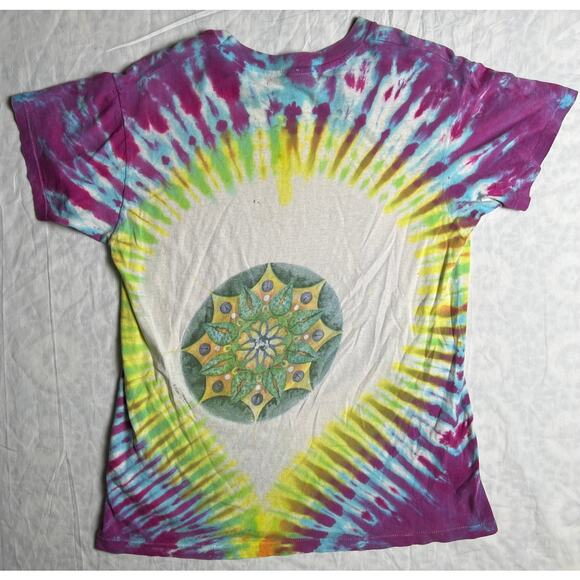 Vintage 80's Woodstock Nation Boot Hanes Size Large 100% Cotton Tie-Dye T-shirt - Picture 2 of 9